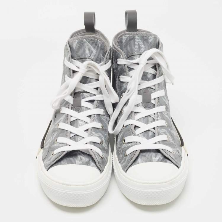 Pre Owned Dior  Grey/White Canvas B23 High Top Sneakers Size 43