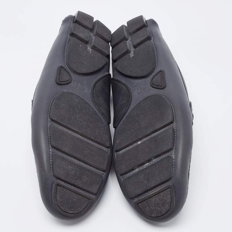 مملوكة مسبقًا Dior Grey Leather Slip On Loafers Size 44