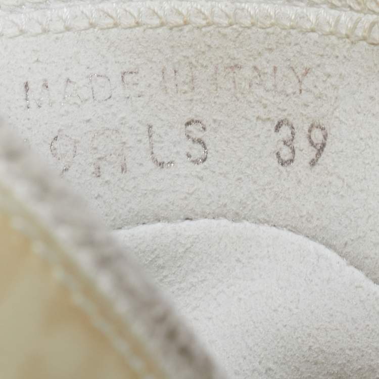Pre Owned Dior White Oblique Mesh and Rubber B23 Low Top Sneakers Size 39