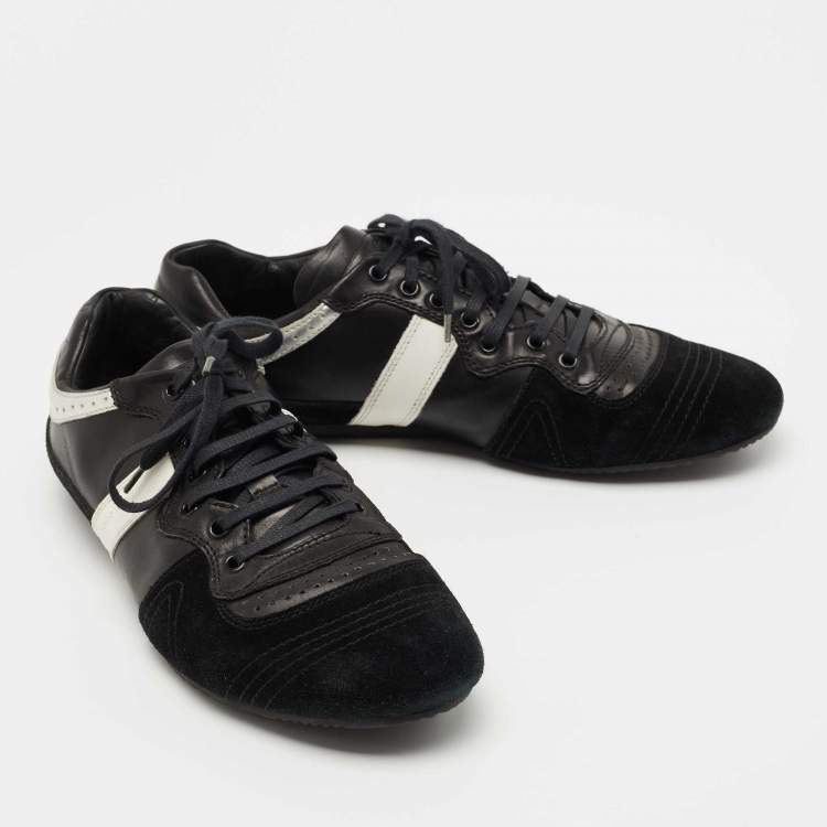 Pre Owned Dior Black Leather and Suede Low Top Sneakers Size 42.5 