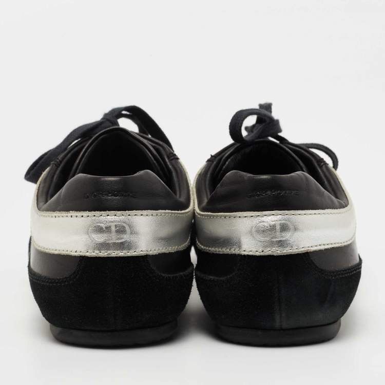Pre Owned Dior Black Leather and Suede Low Top Sneakers Size 42.5 