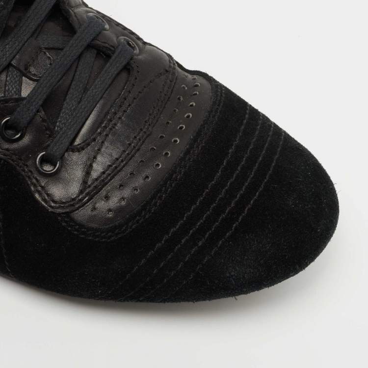 Pre Owned Dior Black Leather and Suede Low Top Sneakers Size 42.5 