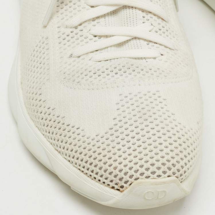 Pre Owned Dior White/Grey Knit B21 Socks Low Top Sneakers Size 42