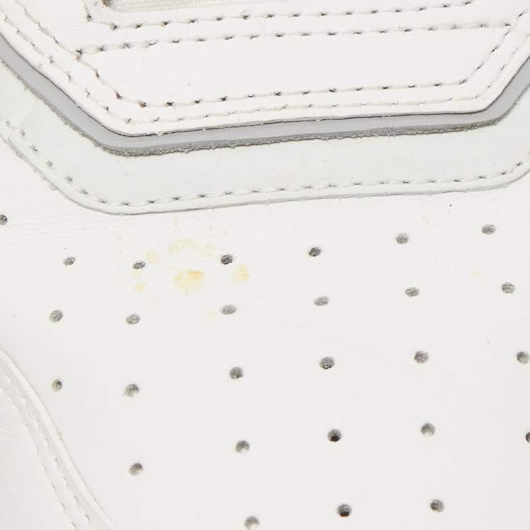 Pre Owned Dior White/Grey Leather B27 High Top Sneakers Size 46