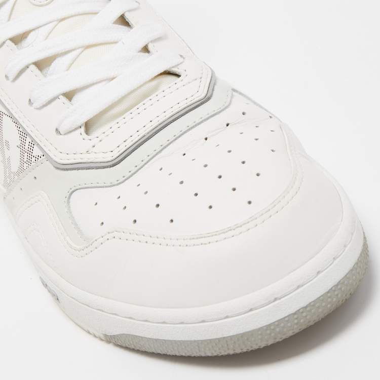 Pre Owned Dior White/Grey Leather B27 High Top Sneakers Size 46