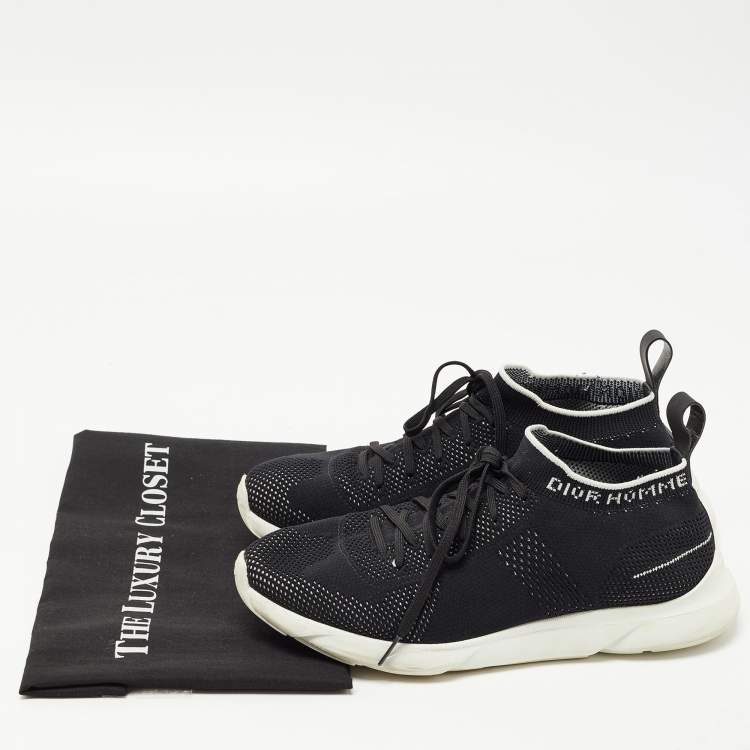 Pre Owned Dior Black Knit Fabric Homme B21 Sneakers Size 41