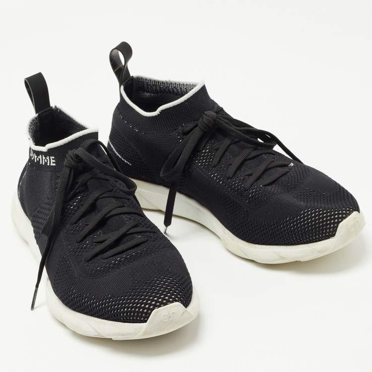 Pre Owned Dior Black Knit Fabric Homme B21 Sneakers Size 41