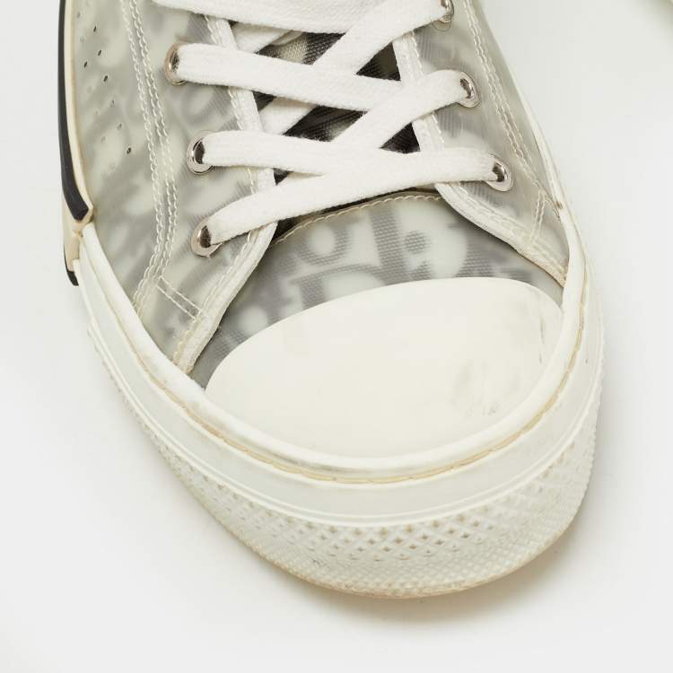 Pre Owned Dior Black/White Logo Print Canvas B23 Sneakers Size 45