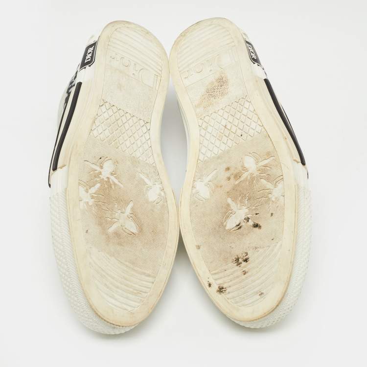 Pre Owned Dior Black/White Logo Print Canvas B23 Sneakers Size 45