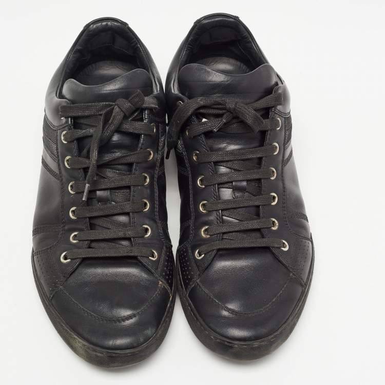 Pre Owned Dior Homme Black Leather Low Top Sneakers Size 44