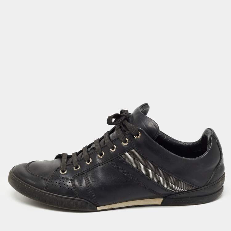 Pre Owned Dior Homme Black Leather Low Top Sneakers Size 44