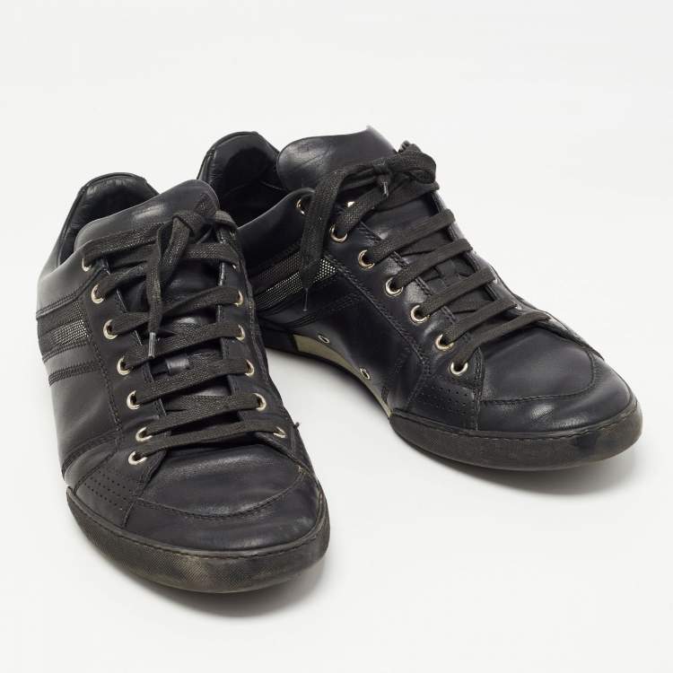 Pre Owned Dior Homme Black Leather Low Top Sneakers Size 44