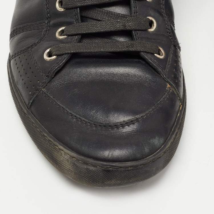 Pre Owned Dior Homme Black Leather Low Top Sneakers Size 44