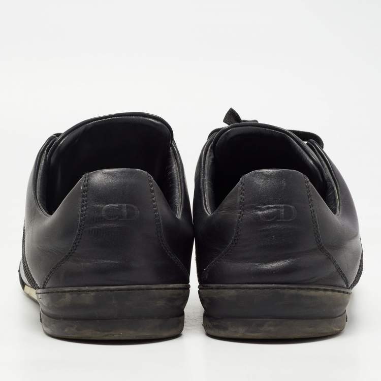 Pre Owned Dior Homme Black Leather Low Top Sneakers Size 44