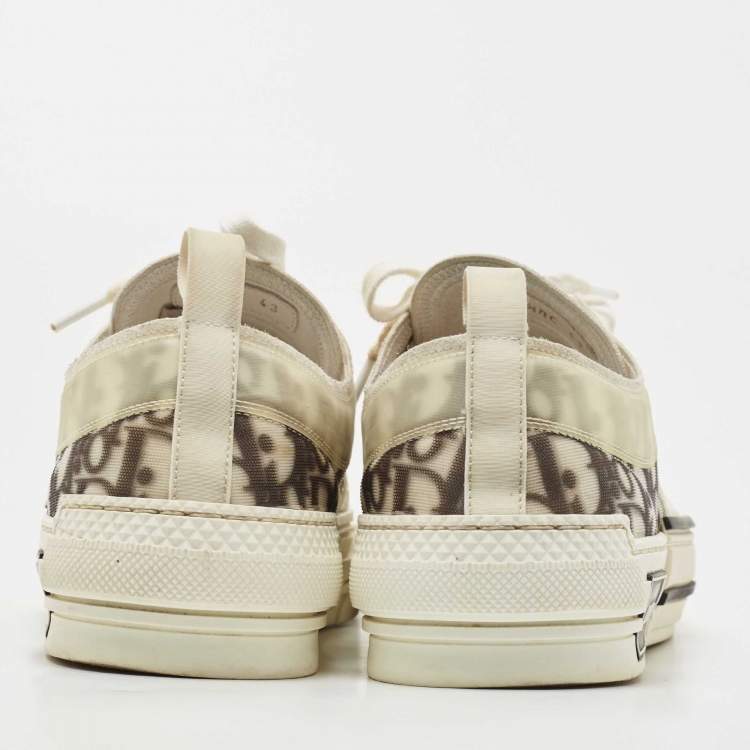 Pre Owned Dior Black/White Oblique Canvas and Mesh B23 Sneakers Size 43