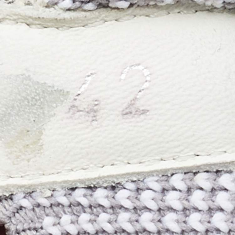 Pre Owned Dior White/Grey Knit Fabric B21 Socks Low Top Sneakers Size 42