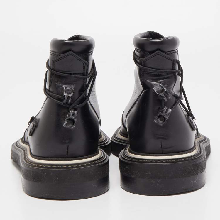 Pre Owned Dior Black Leather Ankle Boots Size 40 