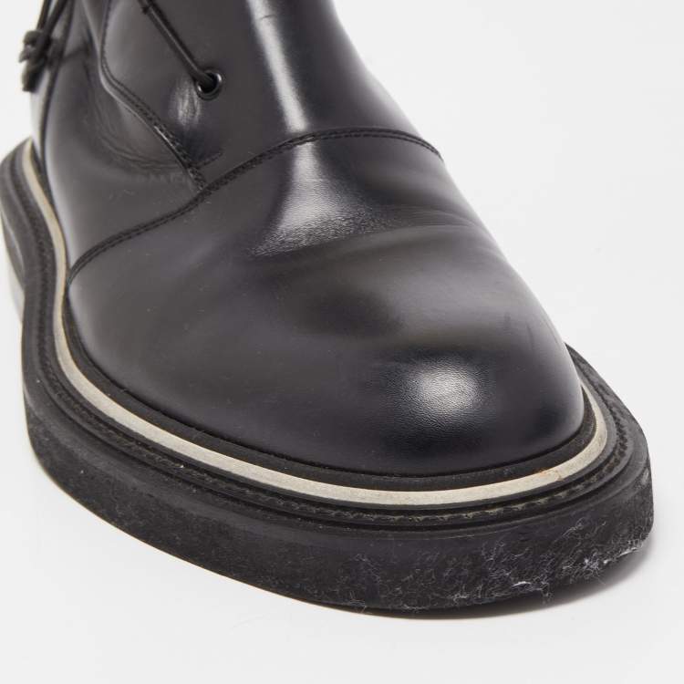 Pre Owned Dior Black Leather Ankle Boots Size 40 