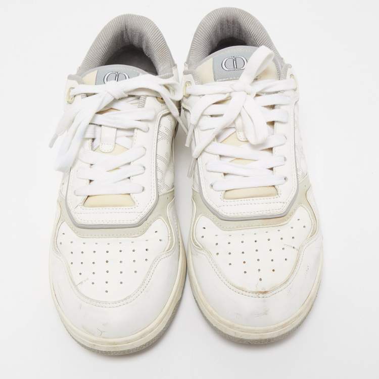 Pre Owned Dior White/Grey Leather B27 Sneakers Size 42