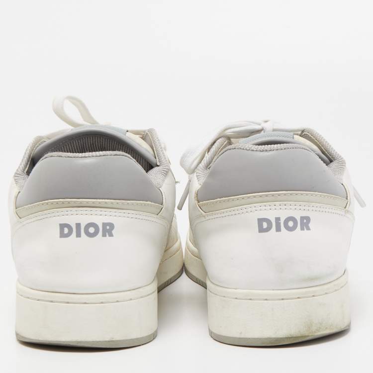 Pre Owned Dior White/Grey Leather B27 Sneakers Size 42