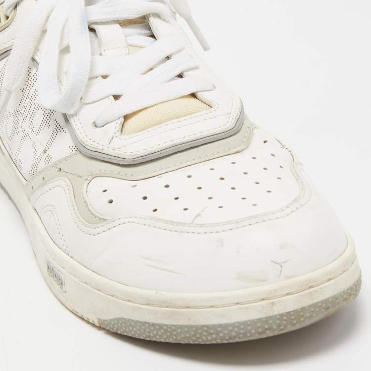 Pre Owned Dior White/Grey Leather B27 Sneakers Size 42
