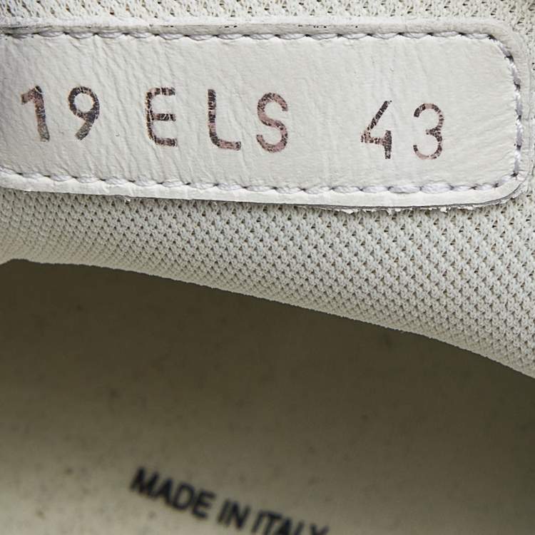 Pre Owned Dior White/Black Oblique Cannage Neoprene and Rubber B24 Low-Top Sneakers Size 43