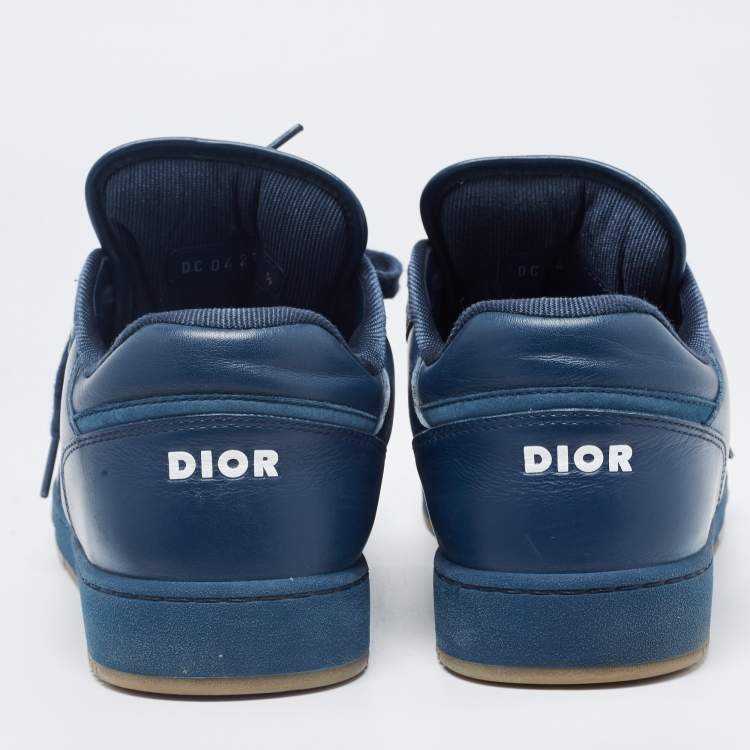 Pre Owned Dior Navy Blue Leather B27 Low Top Sneakers Size 42.5