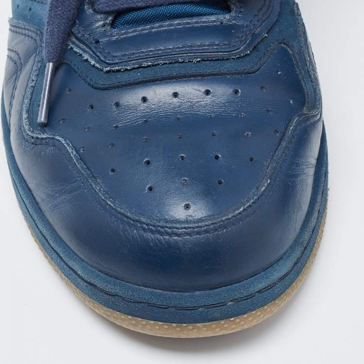 Pre Owned Dior Navy Blue Leather B27 Low Top Sneakers Size 42.5