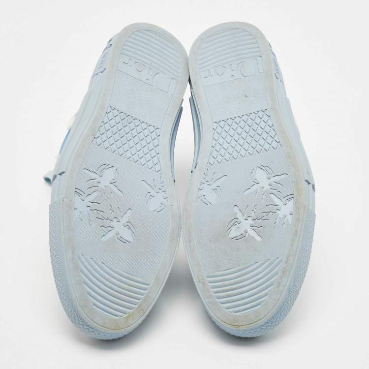 Pre Owned Dior Blue Rubber and Mesh  B23 High Top Sneakers Size 43