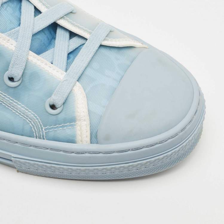 Pre Owned Dior Blue Rubber and Mesh  B23 High Top Sneakers Size 43