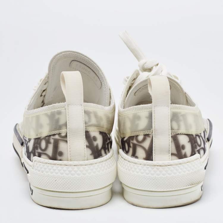 Pre Owned Dior Transparent/White Mesh and PVC  B23 Low Top Sneakers Size 43