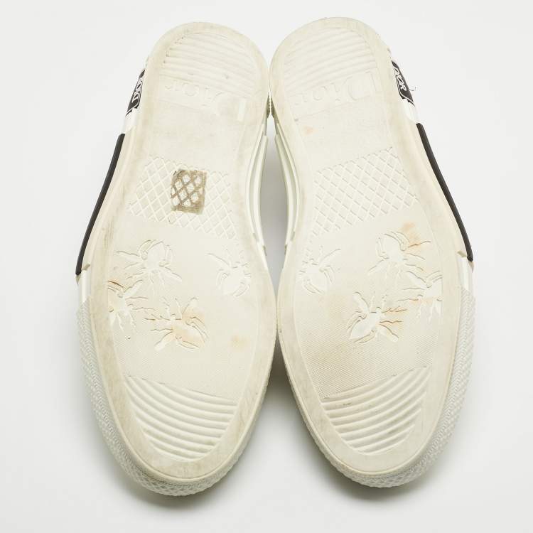 Pre Owned Dior Two Tone Oblique Mesh and PVC B23 Low Top Sneakers Size 44