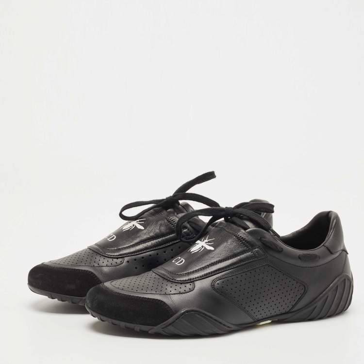 Pre Owned Dior Black Leather and Suede Low Top Sneakers Size 40