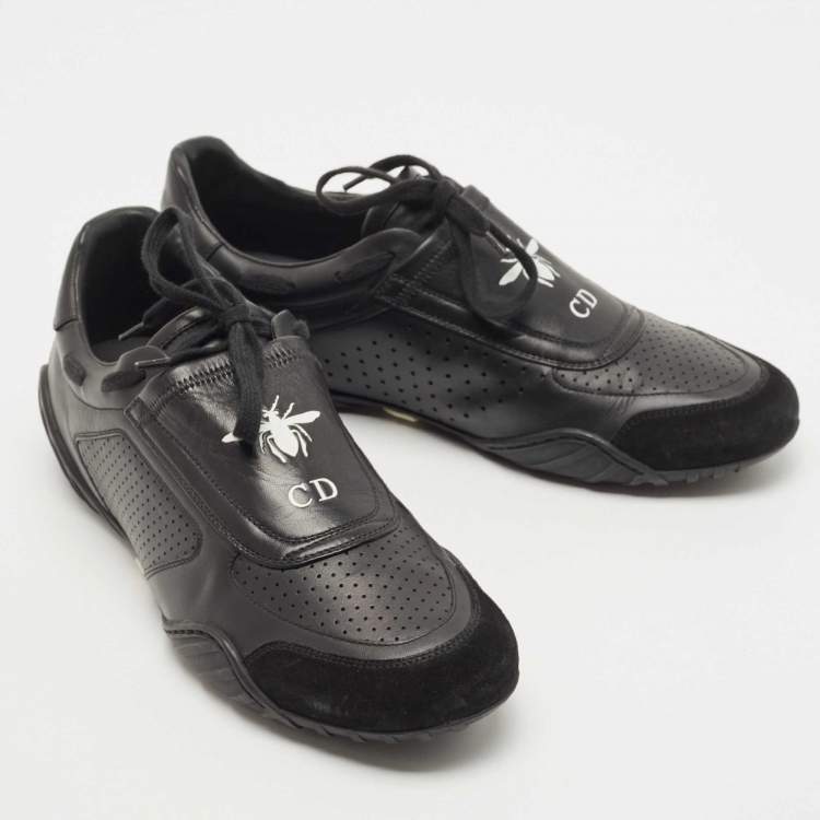 Pre Owned Dior Black Leather and Suede Low Top Sneakers Size 40