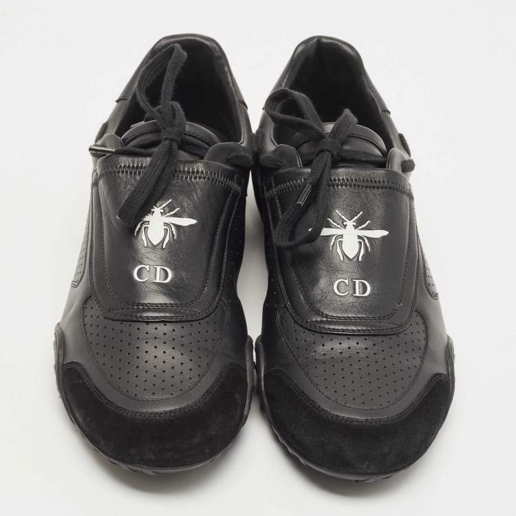 Pre Owned Dior Black Leather and Suede Low Top Sneakers Size 40