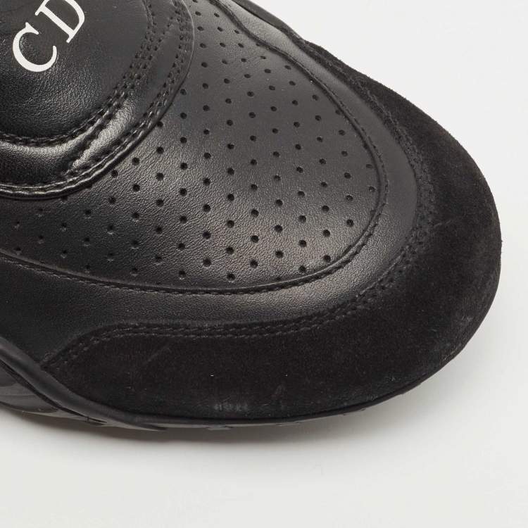Pre Owned Dior Black Leather and Suede Low Top Sneakers Size 40