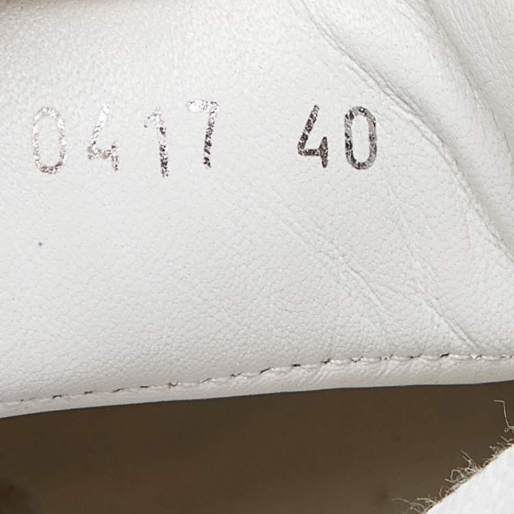 Pre Owned Dior White/Grey Leather and Suede D-Bee Low Top Sneakers Size 40