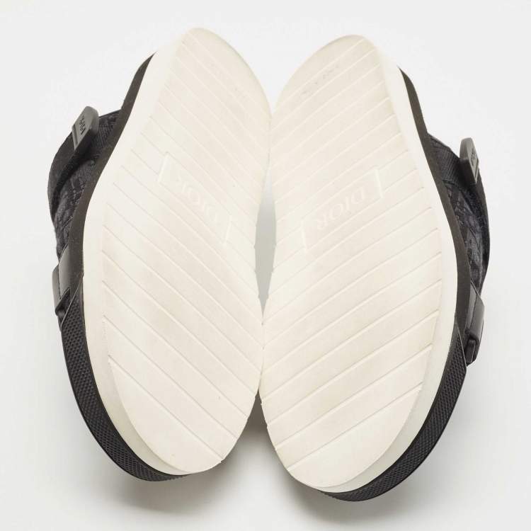Pre Owned Dior Black Canvas and Leather Alpha Sandals Size 39