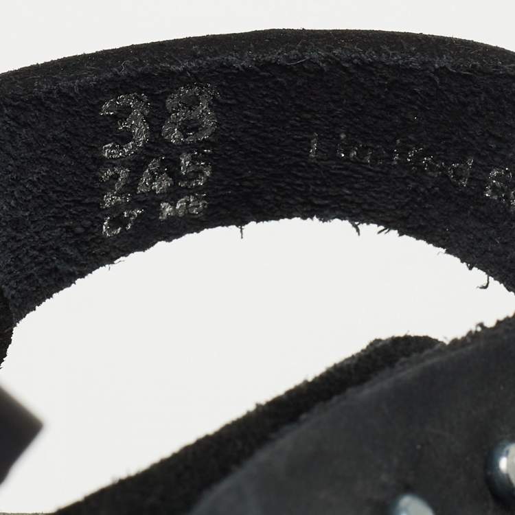 Pre Owned Dior X Birkenstock Black Suede Milano Flat Sandals Size 38