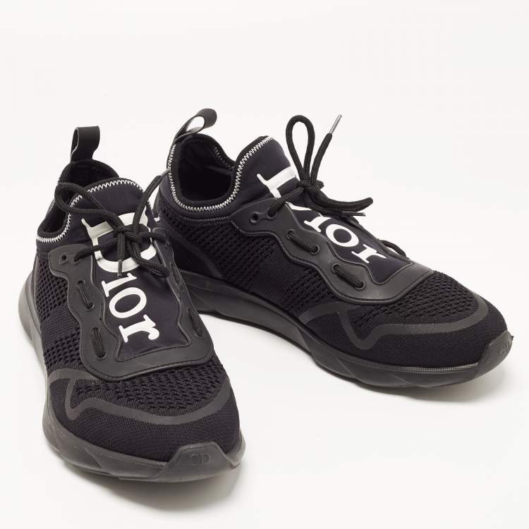 Pre Owned Dior Black Knit Fabric B21 Neo Sneakers Size 43