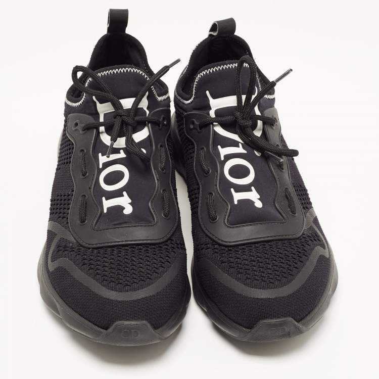 Pre Owned Dior Black Knit Fabric B21 Neo Sneakers Size 43