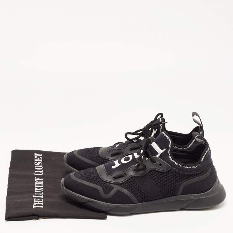 Pre Owned Dior Black Knit Fabric B21 Neo Sneakers Size 43