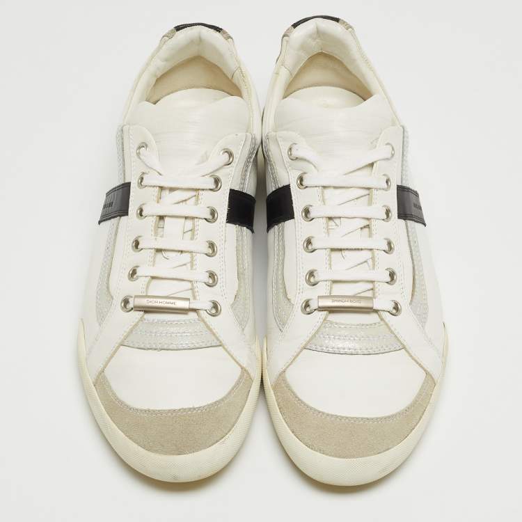 Pre Owned Dior Homme Tricolor Leather and Suede Low Top Sneakers Size 42