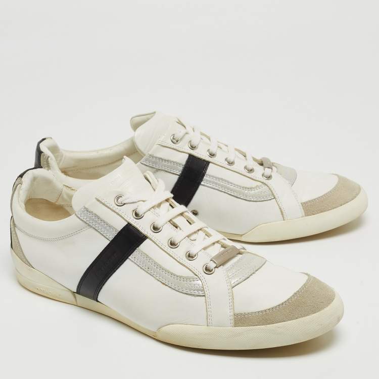 Pre Owned Dior Homme Tricolor Leather and Suede Low Top Sneakers Size 42