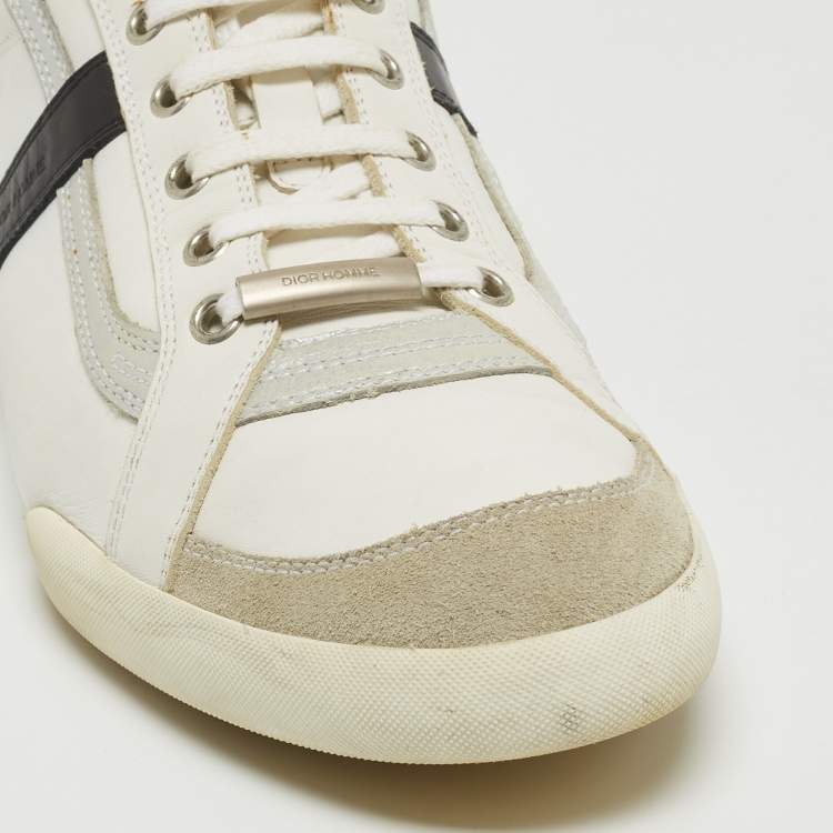 Pre Owned Dior Homme Tricolor Leather and Suede Low Top Sneakers Size 42