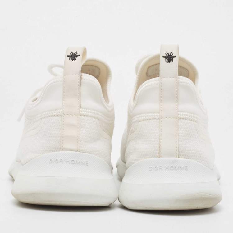 Pre Owned Dior White Knit Fabric B21 Neo Low Top Sneakers Size 43