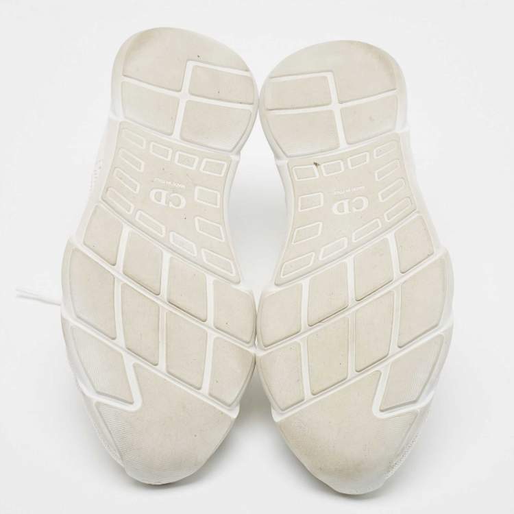 Pre Owned Dior White Knit Fabric B21 Neo Low Top Sneakers Size 43