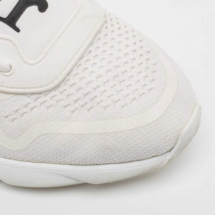 Pre Owned Dior White Knit Fabric B21 Neo Low Top Sneakers Size 43