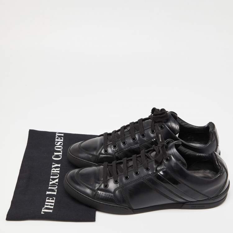 Pre Owned Dior Black Leather Homme Low Top Sneakers Size 43