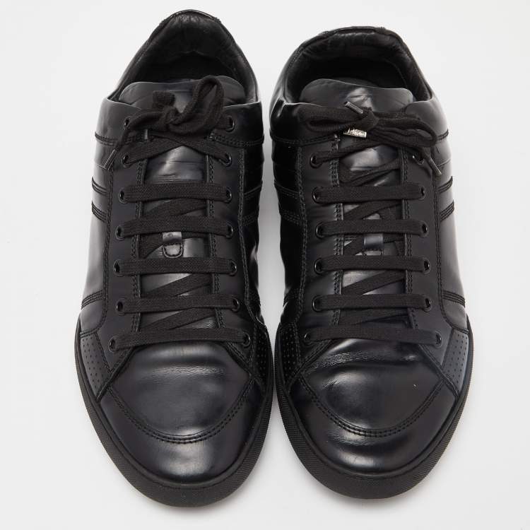 Pre Owned Dior Black Leather Homme Low Top Sneakers Size 43